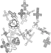 [ERINGOGO] 20pcs Cross Charm Connectors Jewelry Making Charms for Bracelet Necklace Earring Diy