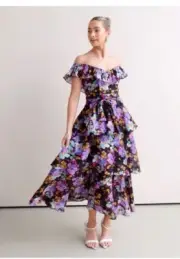 Talulah La Maison Evolet Floral MIDI Dress BNWT Small Orchid Tint RRP $380