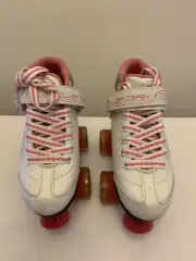 Girls Sparkle RD Roller Derby Pink & White Size 3 Roller Skates BNWB