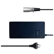 TDR Fast Lithium Battery Charger - Input: 100V-240VAC, Output: 54.6V 3A, Suitable for 48V Electric Bike Scooter, Camera, Light, Display, 3-Pin XLR Connector, Australian Approved Standard
