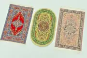 (3pc) Miniature Dollhouse Woven Rug 6" x 9" Koram 614, Bahr 902, Herbert 606 SBC