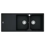 Franke URBAN Onyx LHD Double Bowl with Drainer Kit UBG621ONLHD