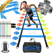 Speed Agility Training Set, Agility Ladder, Resistance Parachute, 20 Cones, Band