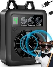 Rechargeable Dog Barking Control Devices Waterproof 50ft Ultrasonic Dog Bark Deterrent with 4 Levels Sonic Anti Bark Device for Dogs Indoor Outdoor Stop Barker