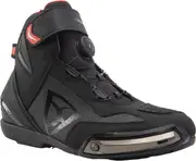 MUGENRACE Woody perforated Motorcycle Shoes, black-red, Size 44 for Men Black Red