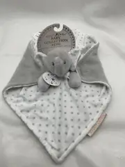 Blankets & Beyond Gray Elephant Security Blanket Lovey Plush Nunu Stars NEW