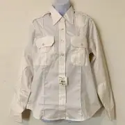 Flying Cross Ladies 15.0-44-31 White Long Sleeve Uniform Shirt Security NWT USA