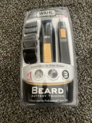 New Wahl 5537-1801 Beard Trimmer With Personal Nose & Ear Trimmer Shaver.