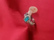 Jewelry 925 sterling silver ring Genuine Quartz Lab Created Tourmaline Size 6