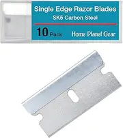 Single Edge Razor Blade 10 Pack - Straight Edge Razor - Ten Sharp Flat Blades in Convenient Storage Box - Oven Scraper Razors Refills - Heavy Duty Single Sided