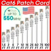 White Cat6 Cable Ethernet Cat6 Patch Cord Internet Router Network Wire RJ45 LOT