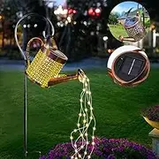 Solar LED Watering Can String Light Outdoor Garden Tree Art Hanging Waterfall Waterfall Lamp Decor