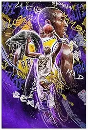 Kobe Bryant Basketball Canvas Wall Art Decor Print for Living Room Bedroom Decoration - Unframed 12x18inch (30x45cm)