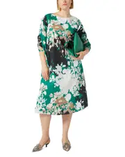 Marina Rinaldi 1A Uscita Holiday Printed Split Sleeve Dress