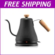 Cordless 27oz Electric Gooseneck Kettle with Ergonomic Cork Handle – Matte Black