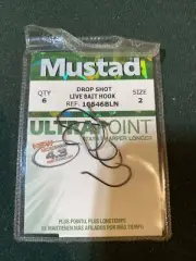 Mustad Ultra Point Drop Shot Live Bait Hooks 10546BLN Size 2