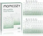 Momcozy Reusable Baby Food Pouches for Toddlers,BPA Free Plastic,Food Safe,Freezer Safe,Refillable for Applesauce Yogurt & Puree Squeeze Pouch,10 Packs,7oz