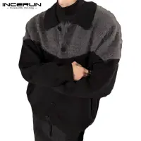 在飛比找蝦皮商城優惠-Incerun 男士韓版時尚撞色拼布休閒夾克