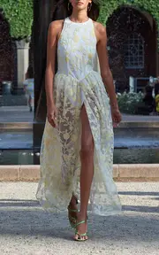 [ROTATE] Beaded Chiffon Maxi Dress