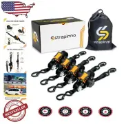 Heavy Duty 1in x 12ft Retractable Ratchet Straps - Safe & Tangle-Free Transport