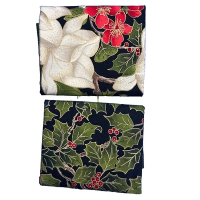 Lot of 2 Fat Quarters Magnolia by Moda Holiday Fabric Cotton
