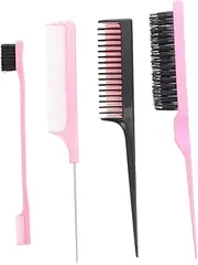 BELLIFFY Hairdressing Comb Double-sided Hair Comb Brush Pink Hair Coloring Tool Kit