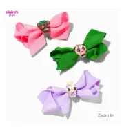 Claire's Club Critter Bow Hair Clips - 3 Pack Panda Bear Frog Bunny