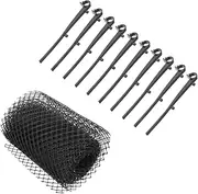 1Set Plastic Gutter Guard Mesh Clogging Protective Leaf Net for Gutters Includes Ground Stakes for Garden and Balcony Use