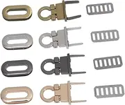 BEBEMOKO Replacement Purse Locks 4pcs Metal Luggage Locks Handbag Locks Bag Locks Clutch Locks Light Golden Black Silver Rose Gold