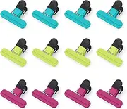 [AUAUY] Chip Bag Clips, 12Pack Small Kitchen Clips for Refrigerator Food Storage Packages, Snack Bags, Photos, Assorted Sizes Food Bag Clips Plastic Heavy Duty Seal Grips