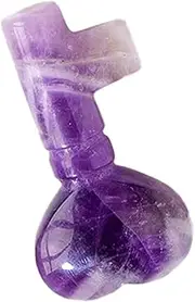 Natural Amethyst Crystal Stone Key Pendant for DIY Crafting Decorative Crystal Stone for Home Office Decor Craft Lovers Spiritual Display
