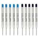 10Pcs Parker Quink Ball Refills 5 Black+5 Blue Fits My Store Ballpoint Pens