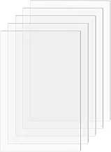 SimbaLux Acrylic Sheet Clear Cast Plexiglass 4” x 6” 0.08” Thick (2mm) Pack of 5 Transparent Plastic Plexi Glass Board with Protective Paper for Photo Frame Replacement, DIY Display Projects, Craft