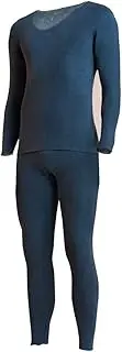 [ZJJJSKJ] Men's Seamless Thermal Underwear Set Double-Sided Plus Thin Fleece Warm Breathable Long Johns Bottoming Shirt Multi-Color Optional(Size:XX-Large,Color:Green)