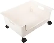Under Desk Organizing Box with Wheel Sturdy Bookcase Wheels for Students Multipurpose Storage Container for Books and Sundries