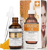 [Advanced Clinicals] Turmeric Oil For Face. Antioxidant Formula With Rose Extract And Jojoba Oil For Dry Skin, Redness, And Skin Blemishes. Large Glass Bottle With Dropper. 50mL (1.8 Oz)