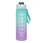 Infusion Water Bottle with Quotes Removable Straw 32oz Bpa-free Time Marker