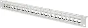 DIGITUS RAL 7035 Patch Panel Housing 1HE for Keystone Module 24-Port / 48.3 cm / 19 Inch for RJ45 and LWL Modules Grey