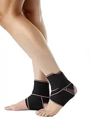 Honwor Adjustable Ankle Support 2 Pack for Sports & Running - Elastic Compression Brace for Sprained Ankle, Achilles Tendon. Enhanced Comfort & Stability.