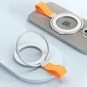ELEPIK Magnetic Phone Grip Holder Kickstand, iPhone Ring Stand for Hand, Removable Magsafe Accessories for iPhone 15,14, 13, 12 11 Pro/Max/Plus/Mini,Samsung, Google (Orange)