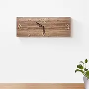 KOLYMAX Rustic Wall Clock Silent Non-Ticking, Frameless Art Wall Clocks Farmhouse Wall Décor，Rectangle Handmade Clocks Decorative for Home Living Room Kitchen Office, Battery Operated
