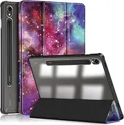 [Xuanbeier] Case for Samsung Galaxy Tab S9 11 inch 2023 Case,Slim Drop Protection Tri-Fold Cover with Hard Shell Transparent Back and S Pen Holder Stand Smart Cover with Auto Wake/Sleep,Galaxy