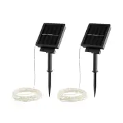 Set of 2 Outdoor Solar Lights 200 LED String Lights Waterproof Patio Lights