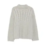 [Cecilie Bahnsen] Cecilie Bahnsen Cable-knit Crew-neck Sweater S GREY