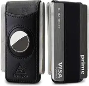 [Tryangoos] Men's Magnetic Money Clip with Airtag Holder Elastic Band with Cards and Cash-Holds Up to 15 Cash or 8 Cards, Black, Slim