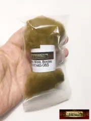 HR085-005-FS MOREZMORE OLIVE GREEN 5g 100% Merino Wool Roving 66S Needle Felt