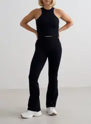 [aim'n] Black Shape Seamless Flare Petite Tights