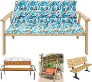 DEWQFXD Swing Cushion 2-3 Seater Replacement 60 x 40in, Outdoor Thicken 4" Porch Cushion, Waterproof Bench Cushion With Backrest for Backyard Garden Furniture
