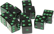 Generic Set of 10 Green D6 Dice for Board Games