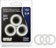 Performance VS2 Pure Premium Silicone Cockrings - Glow In Dark Small Cock Rings - Set of 3